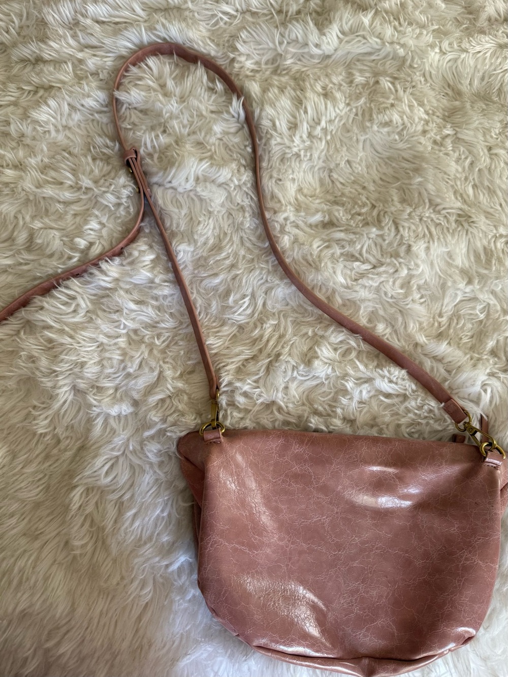 Anthropologie Rose Pink Crossbody Bag - Classic Everyday Shoulder Purse